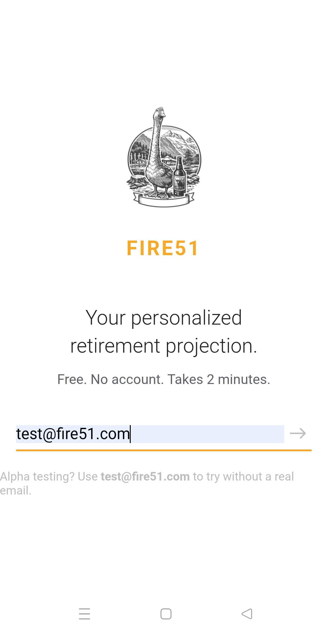 FIRE51 mobile app screen 1