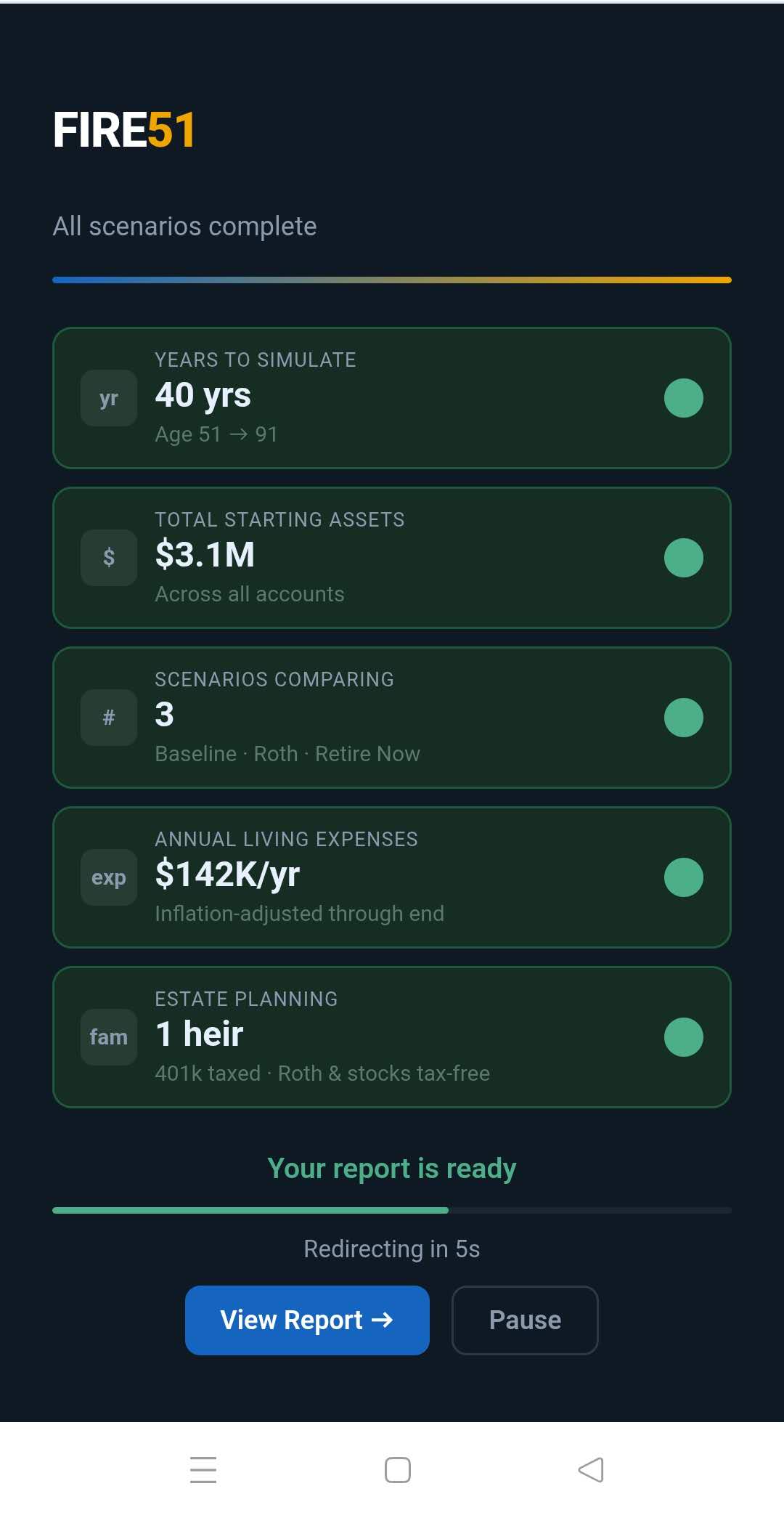 FIRE51 mobile app screen 2